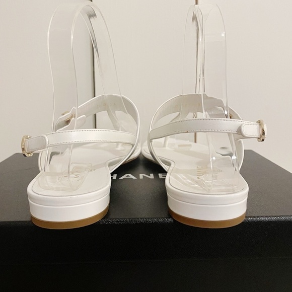New Chanel Gold CC Interlocking Sandals - Picture 6 of 11